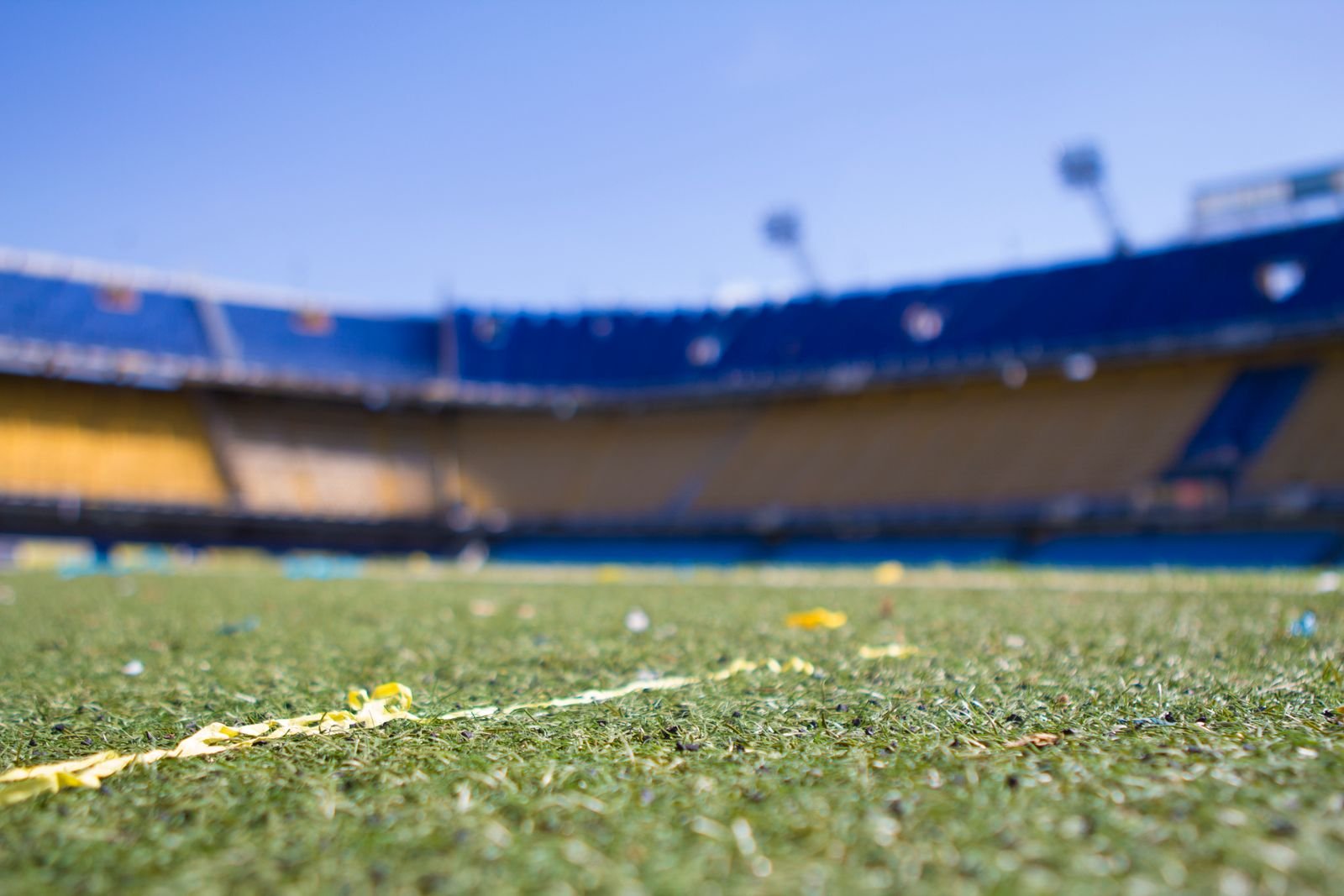 Football pitch in a South American stadium